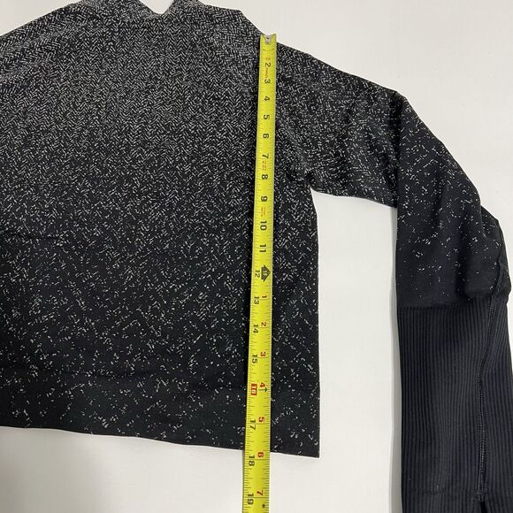 LULULEMON Rest Less Cropped 1/2 Zip Pullover Hoodie Herringbone Fade Sz 8 READ - Picture 8 of 10